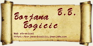 Borjana Bogičić vizit kartica